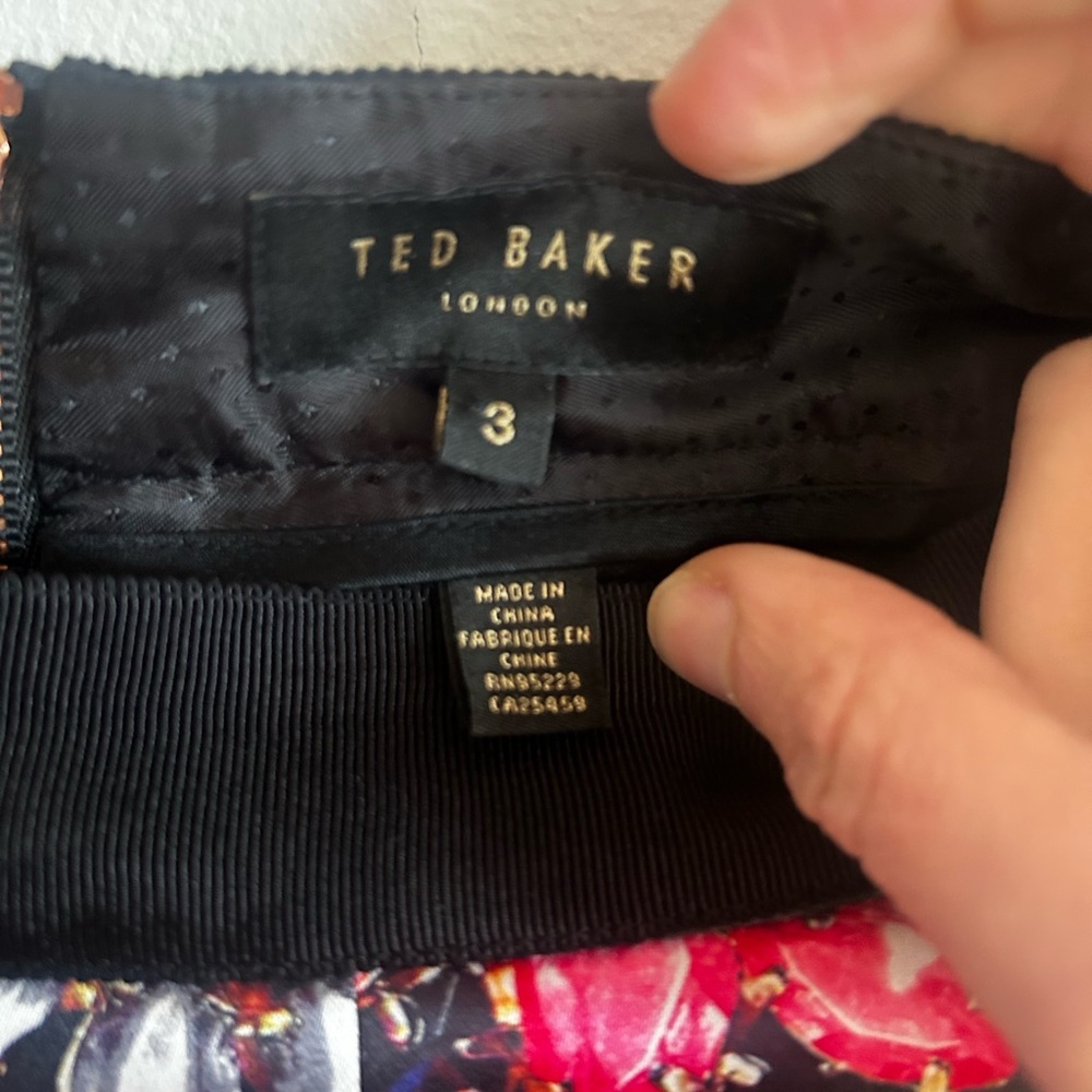*NWOT* Ted Baker London Tebal Crystal Brooch Floral A-Line Skirt - Picture 4 of 5